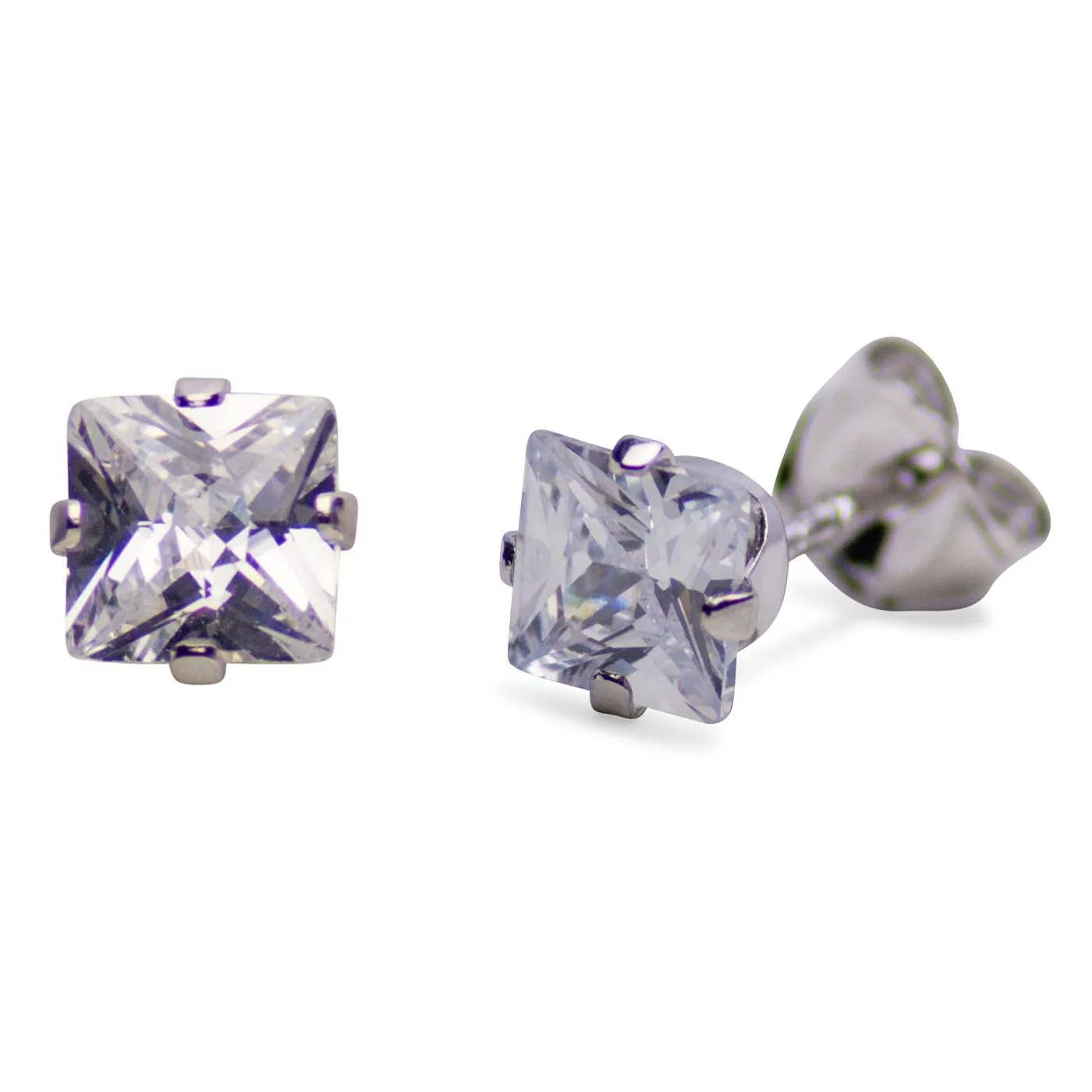 0.78 TCW Princess Cubic Zirconia Earrings