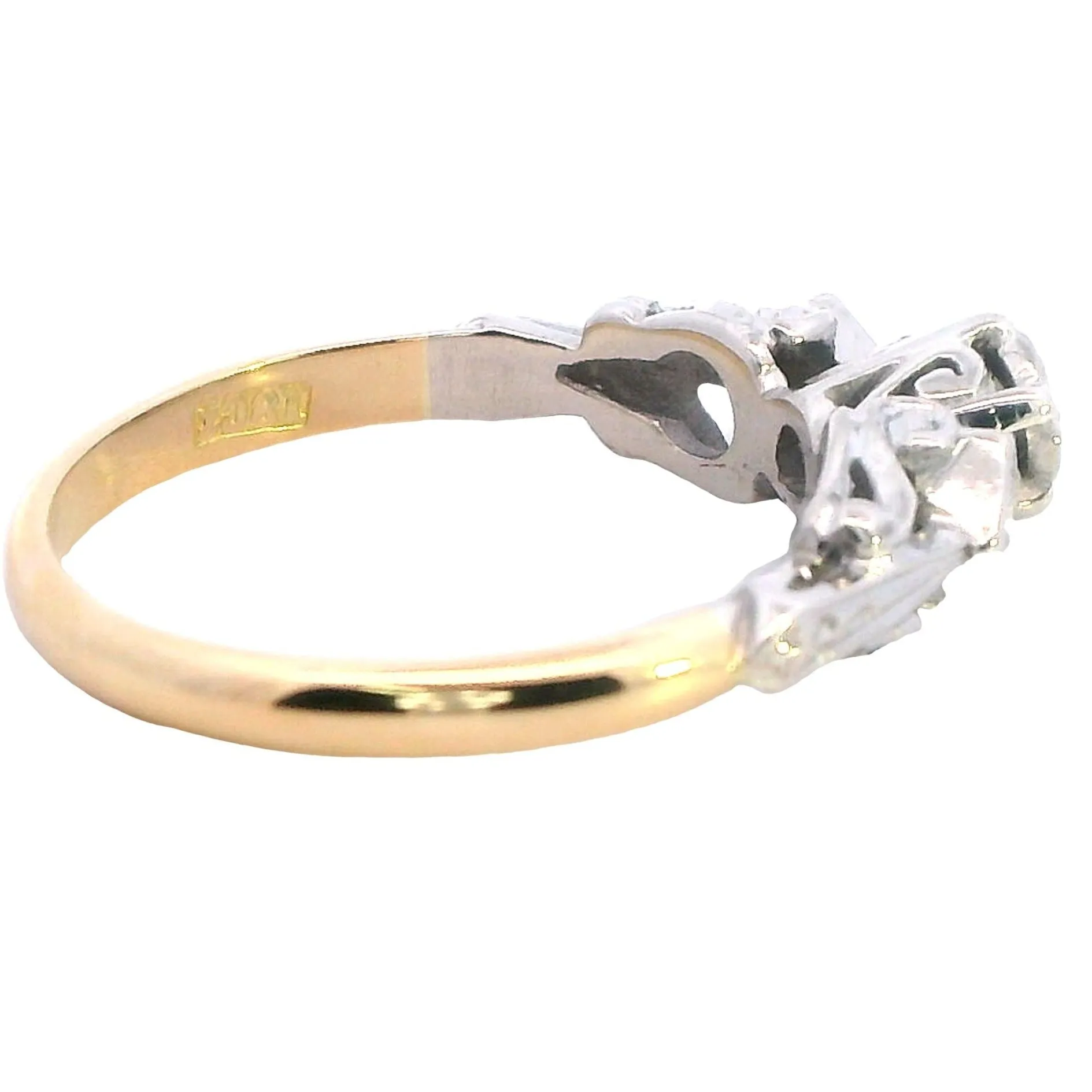 A Symphony of Radiance - Elegant 18ct Yellow & White Gold Diamond Ring