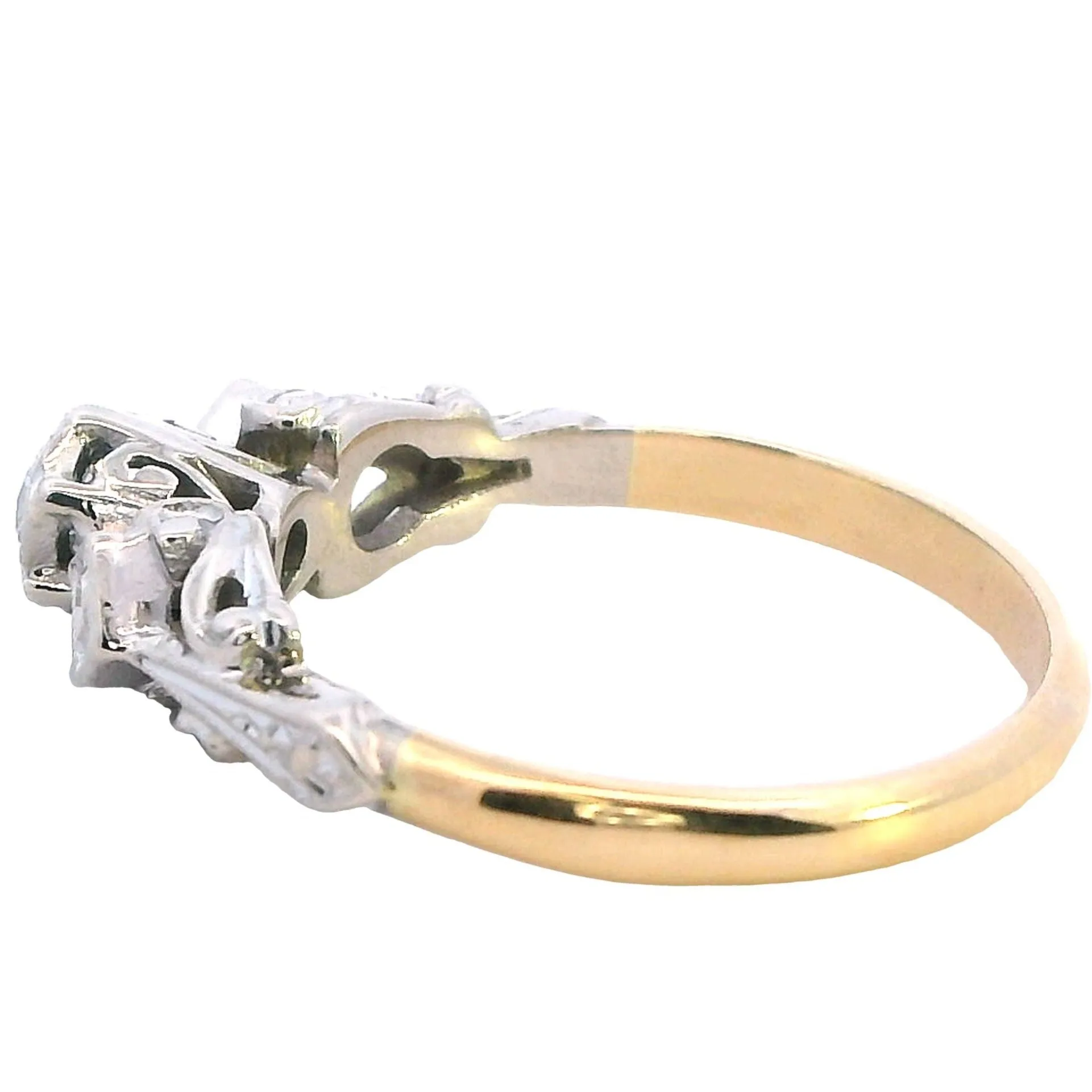 A Symphony of Radiance - Elegant 18ct Yellow & White Gold Diamond Ring