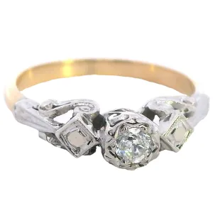 A Symphony of Radiance - Elegant 18ct Yellow & White Gold Diamond Ring