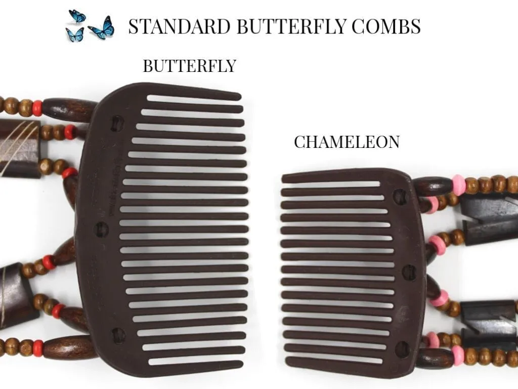 African Butterfly Hair Comb - Beada Tube Black 64