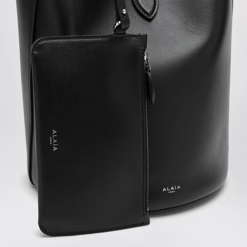 Alaia Large Ring Bucket Black Leather Bag Women