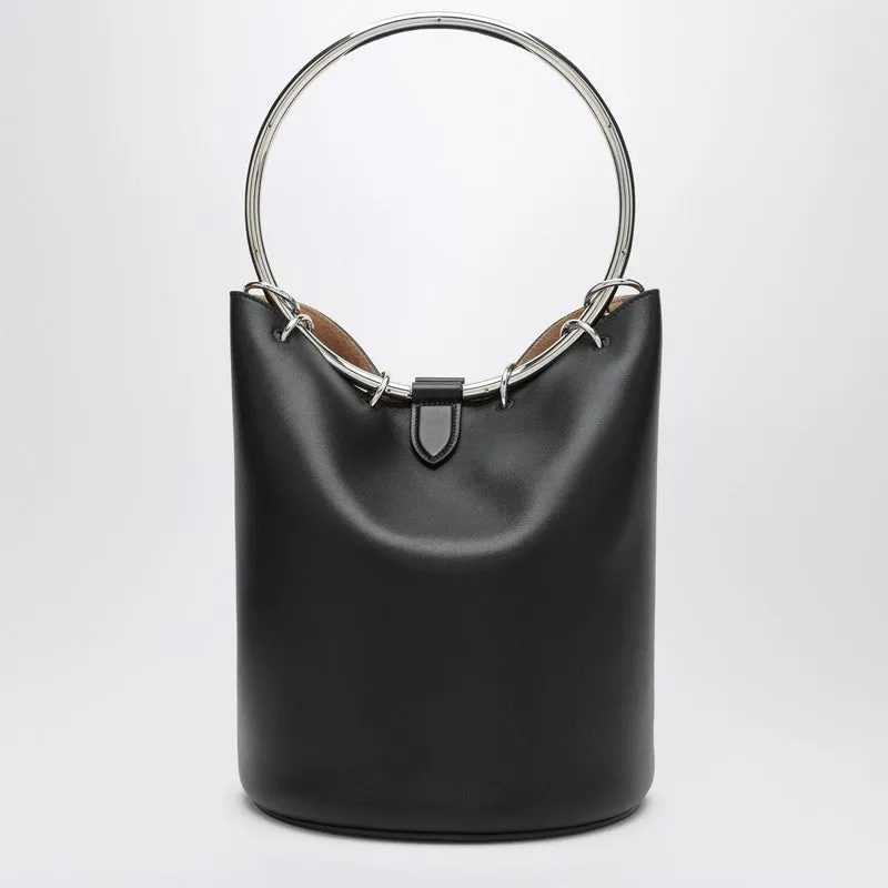 Alaia Large Ring Bucket Black Leather Bag Women