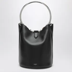 Alaia Large Ring Bucket Black Leather Bag Women