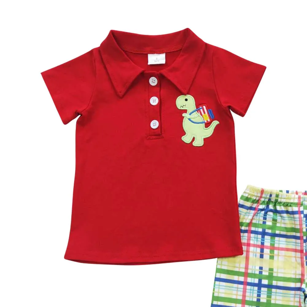 Back To School Dinosaur Shorts Sets