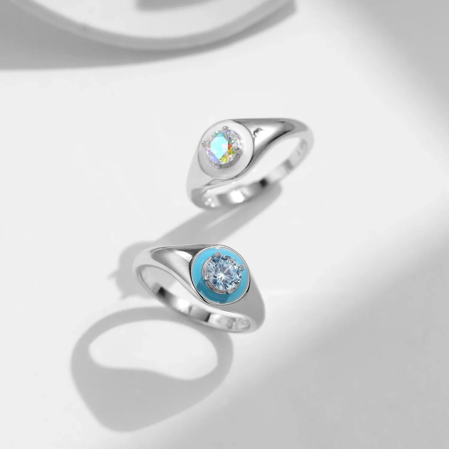 Blue Zirconia Silver Ring