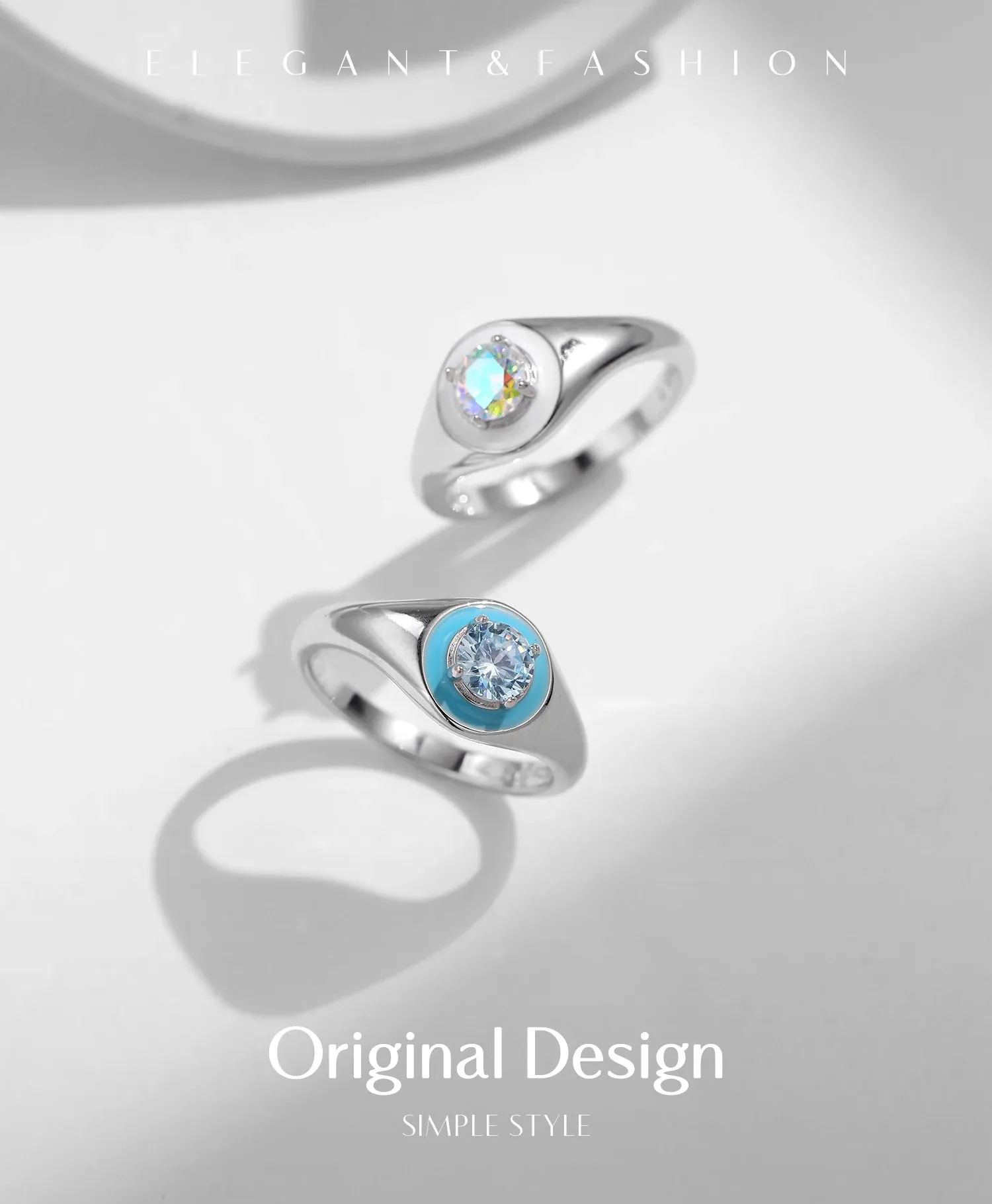 Blue Zirconia Silver Ring