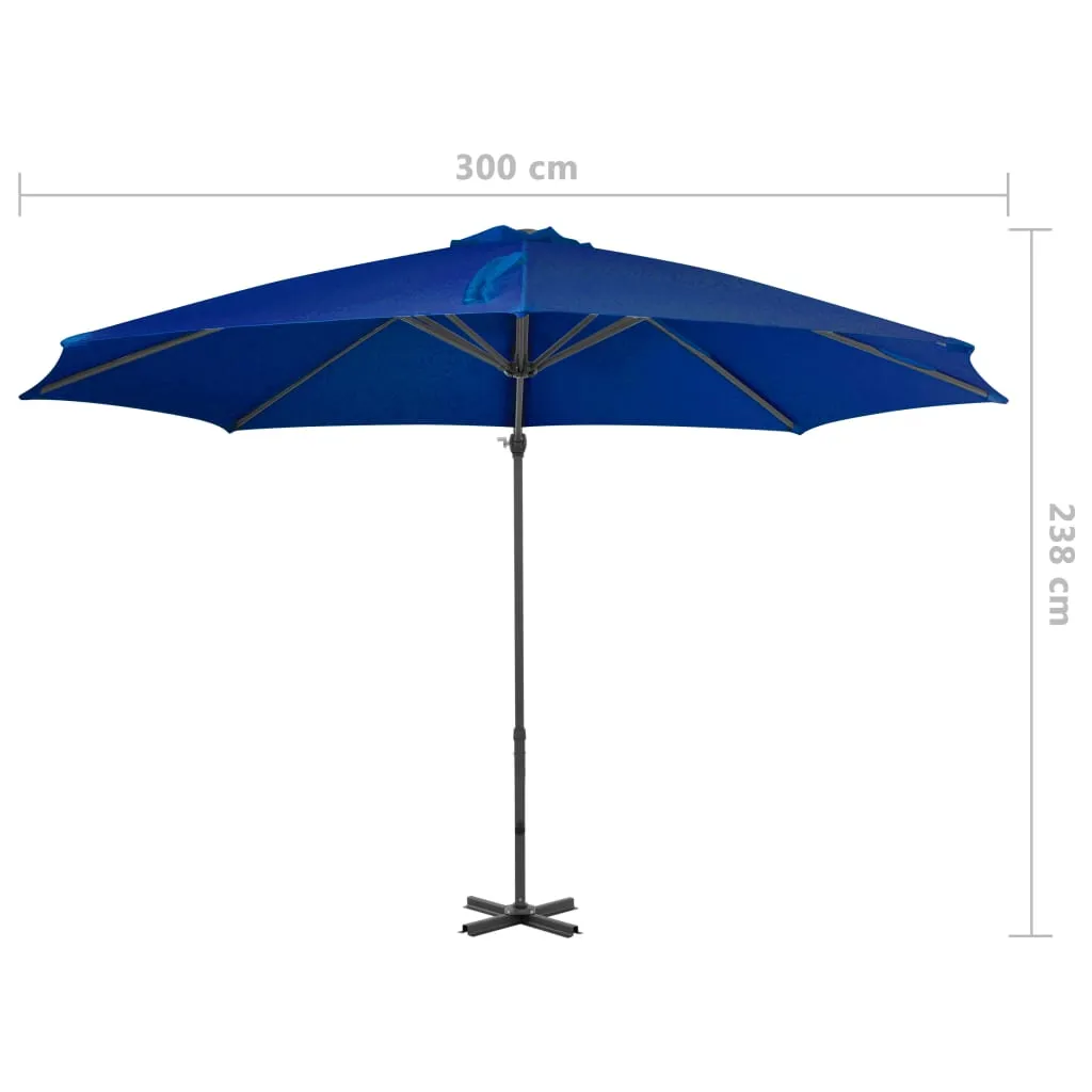 Cantilever Umbrella with Aluminium Pole Azure Blue 300 cm