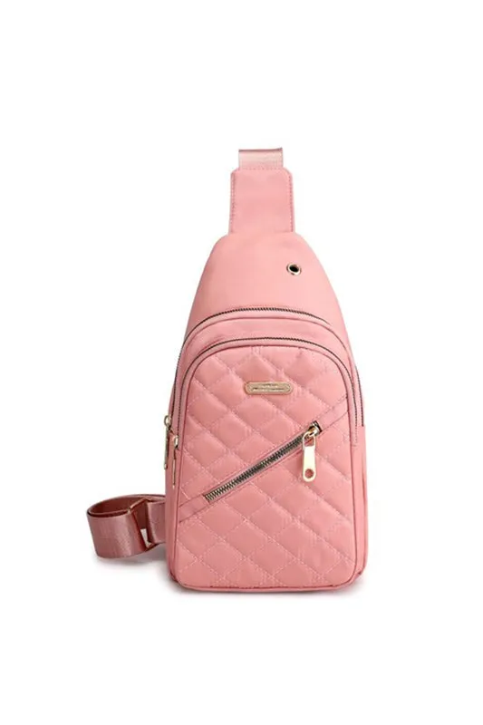 Concert Time Quilted Sling Bag Pink