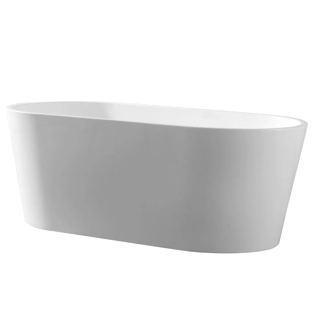 CORA 1300mm Oval Freestanding Bath Gloss White