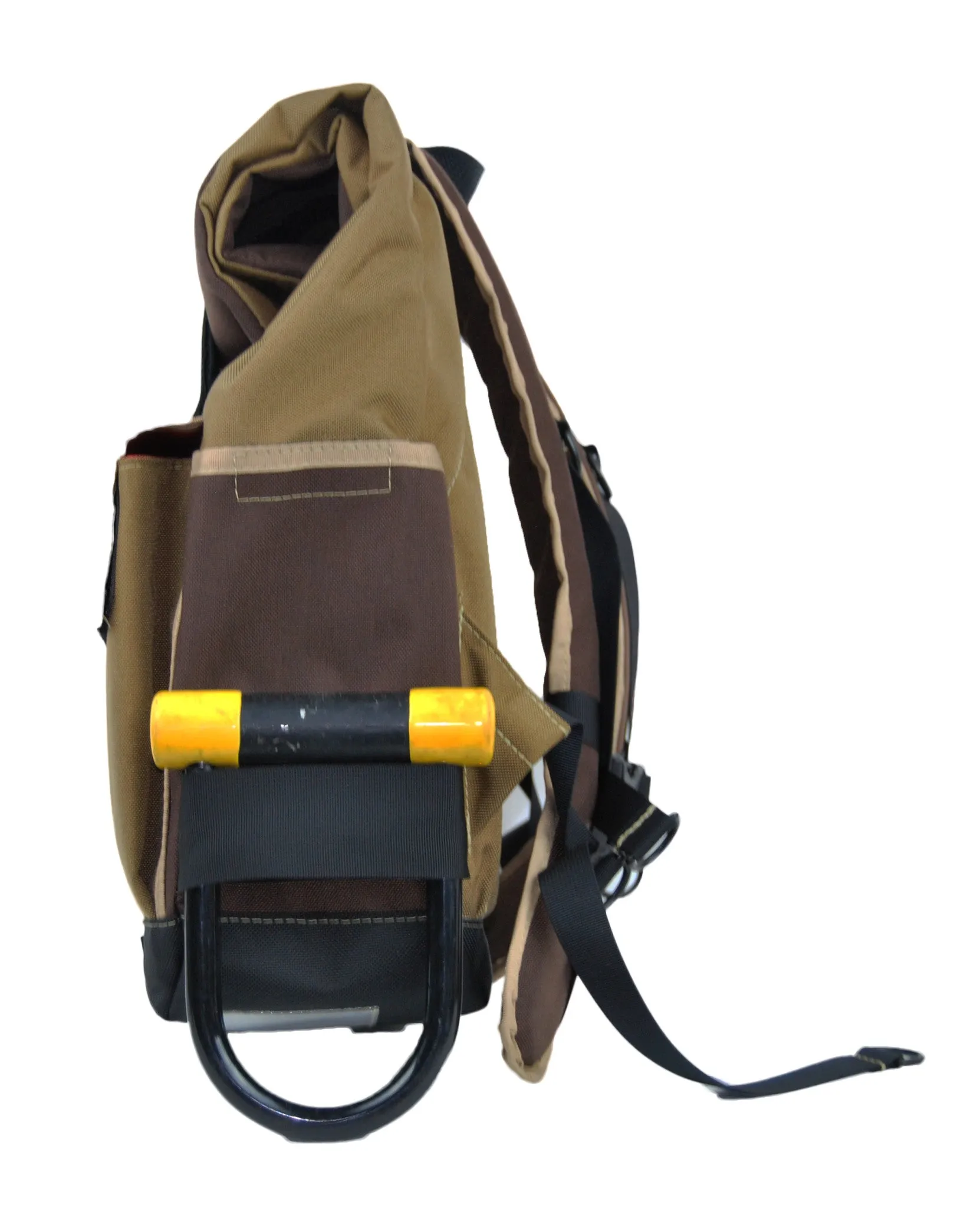 Coyote and Brown Roll Top Backpack