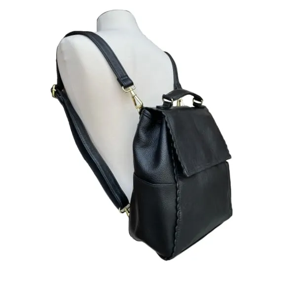 Cute Leather Lockable Crossbody to Backpack Satchel