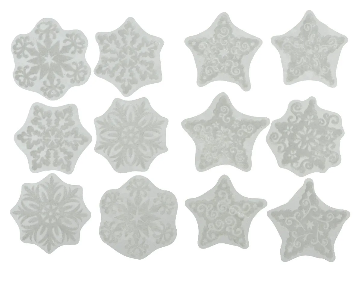 Decoris 40cm White Snow Window Stickers (Choice of 2)