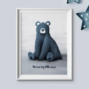 Dream Big Little Bear Nursery Print