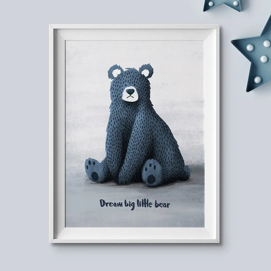 Dream Big Little Bear Nursery Print