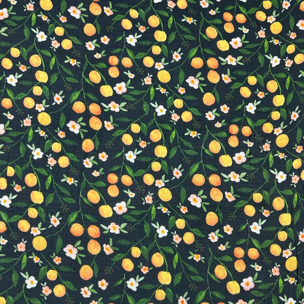 Fruits and Flowers Double Gauze Fabric