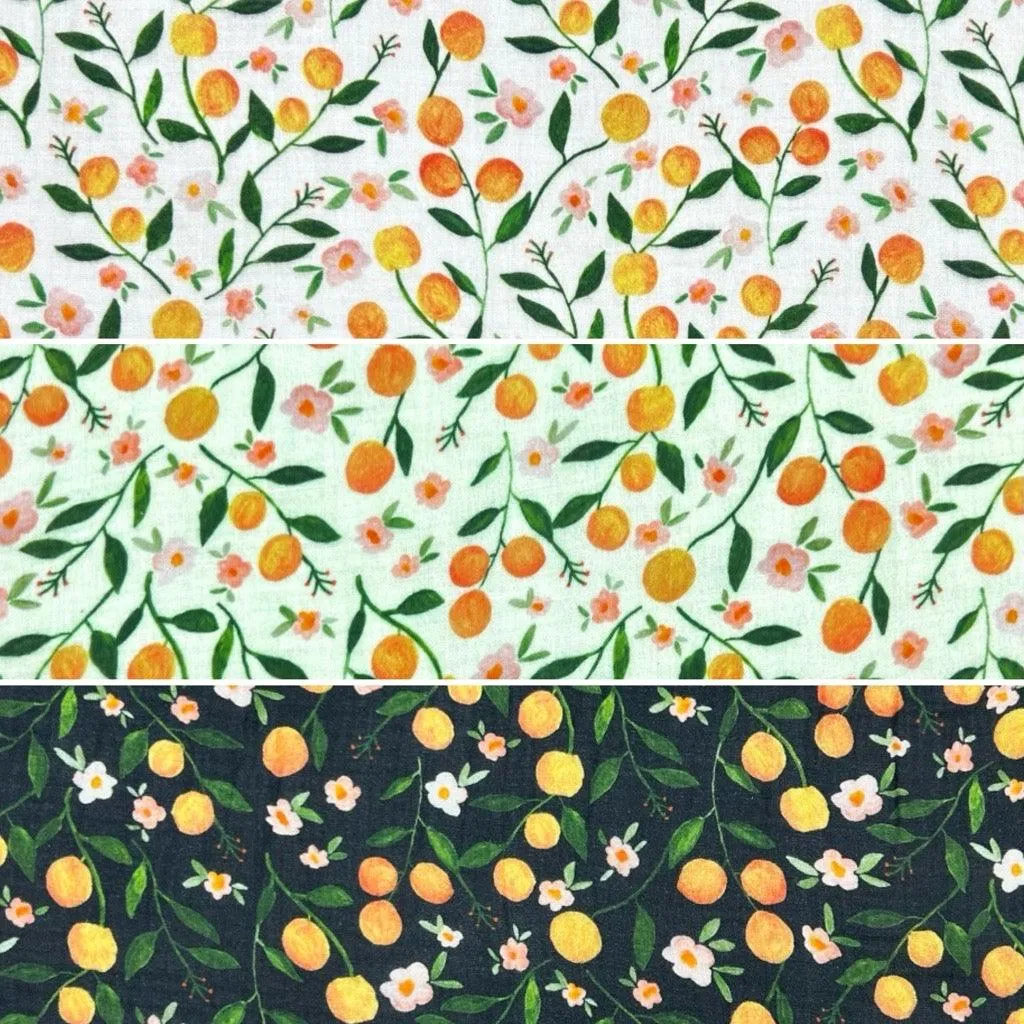 Fruits and Flowers Double Gauze Fabric