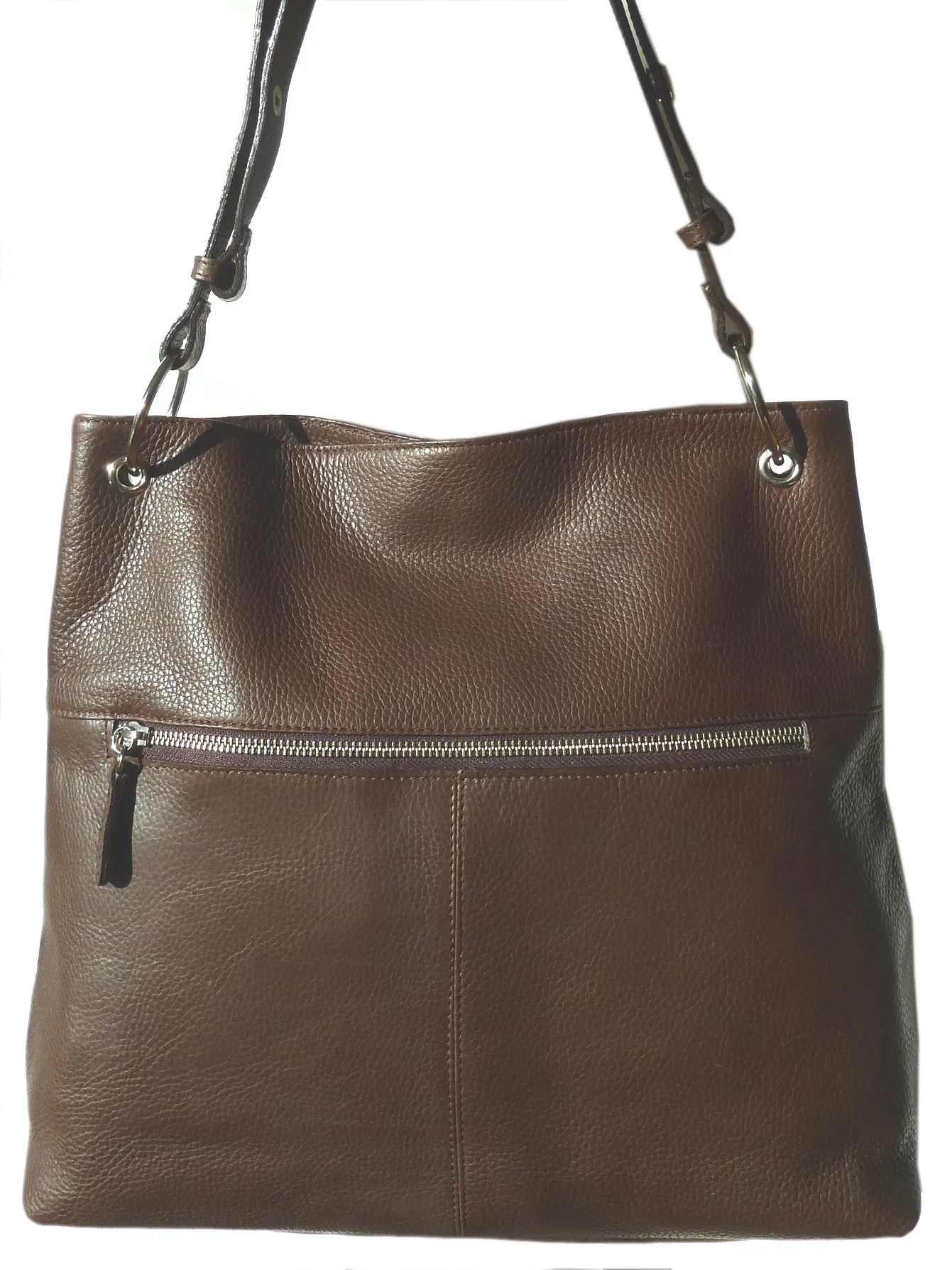 Gapock X Crossbody Bag Pebble Grain Leather Chocolate