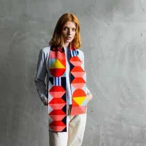 Geometrical Scarf - Playground Collection - Red