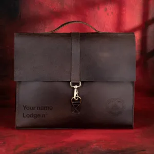 Grand Master Blue Lodge Briefcase - Genuine Cow Leather Convertible Bag