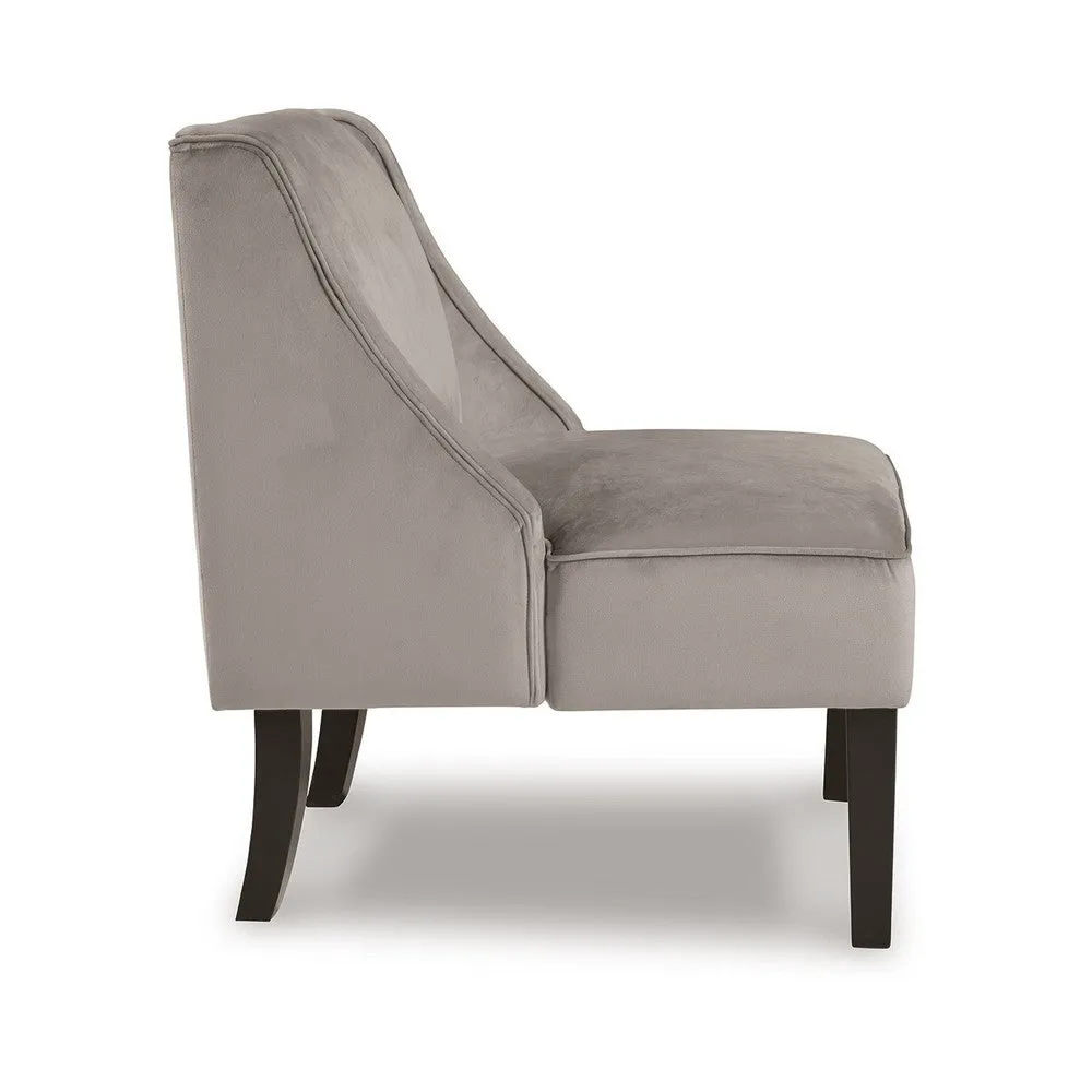 Hellen Accent Chair, Taupe Gray Polyester, Soft Cushions, Black Wood Legs By Casagear Home