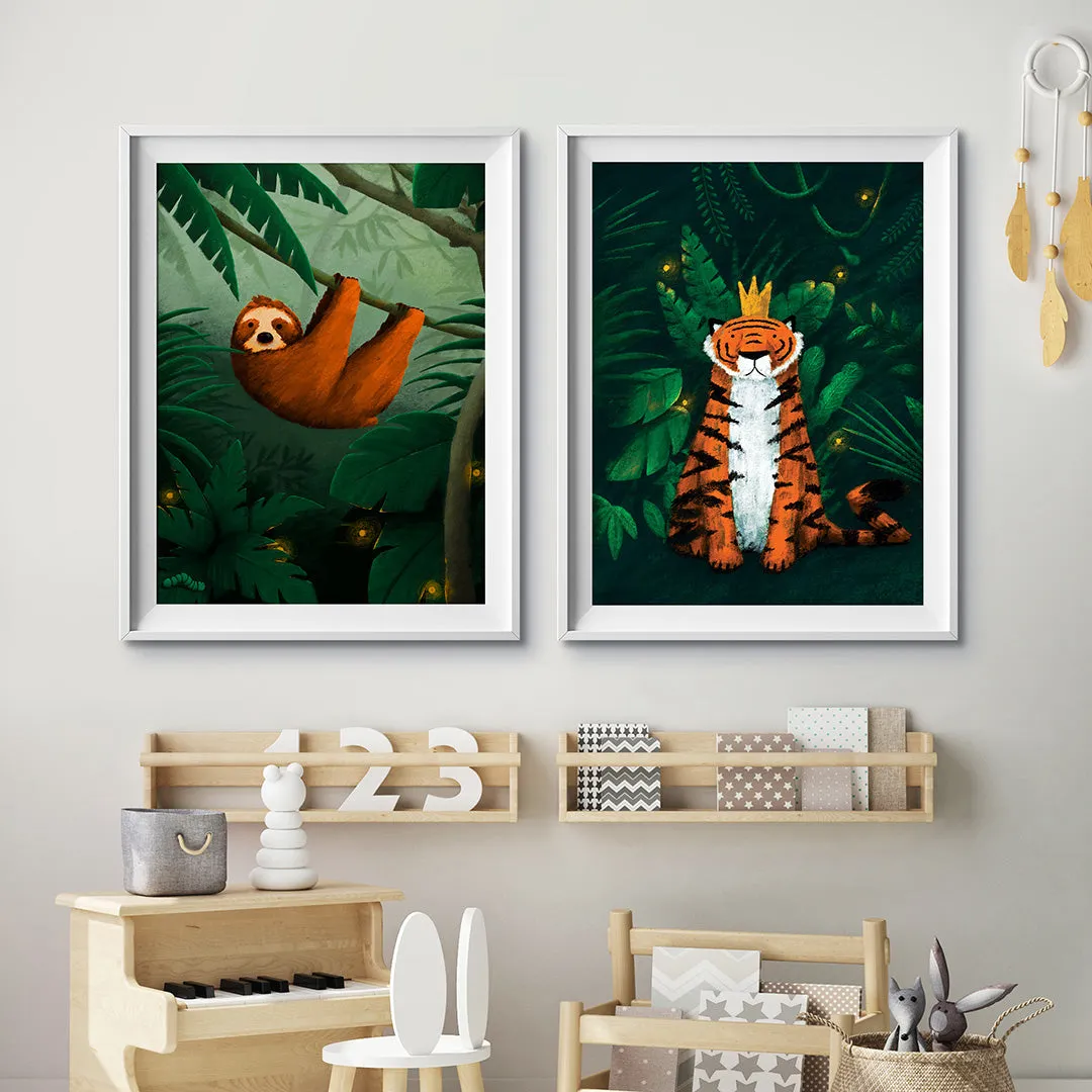 Jungle Animals Nursery Prints Set Of 2