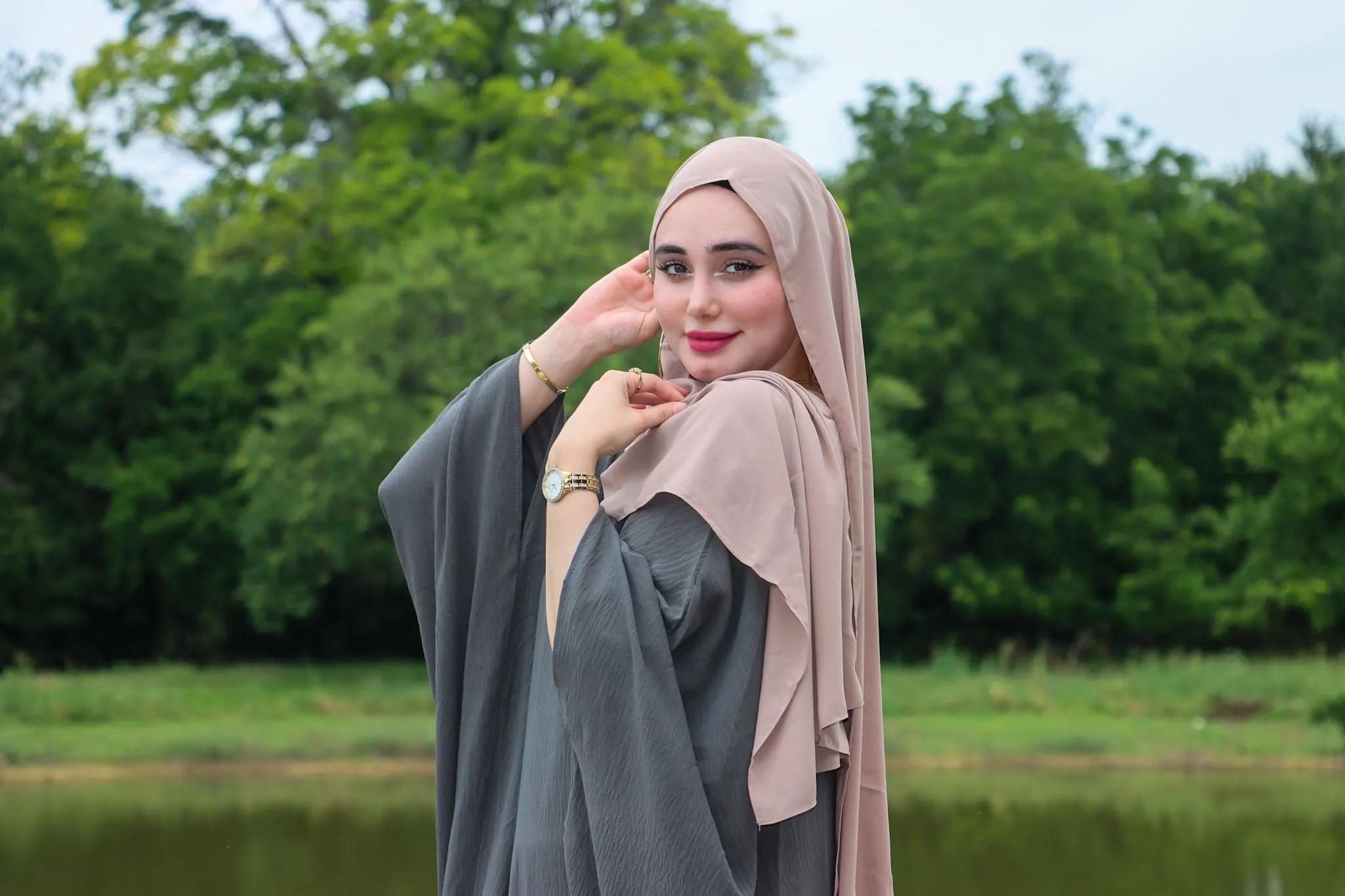 Linen Butterfly Kaftan - Grey