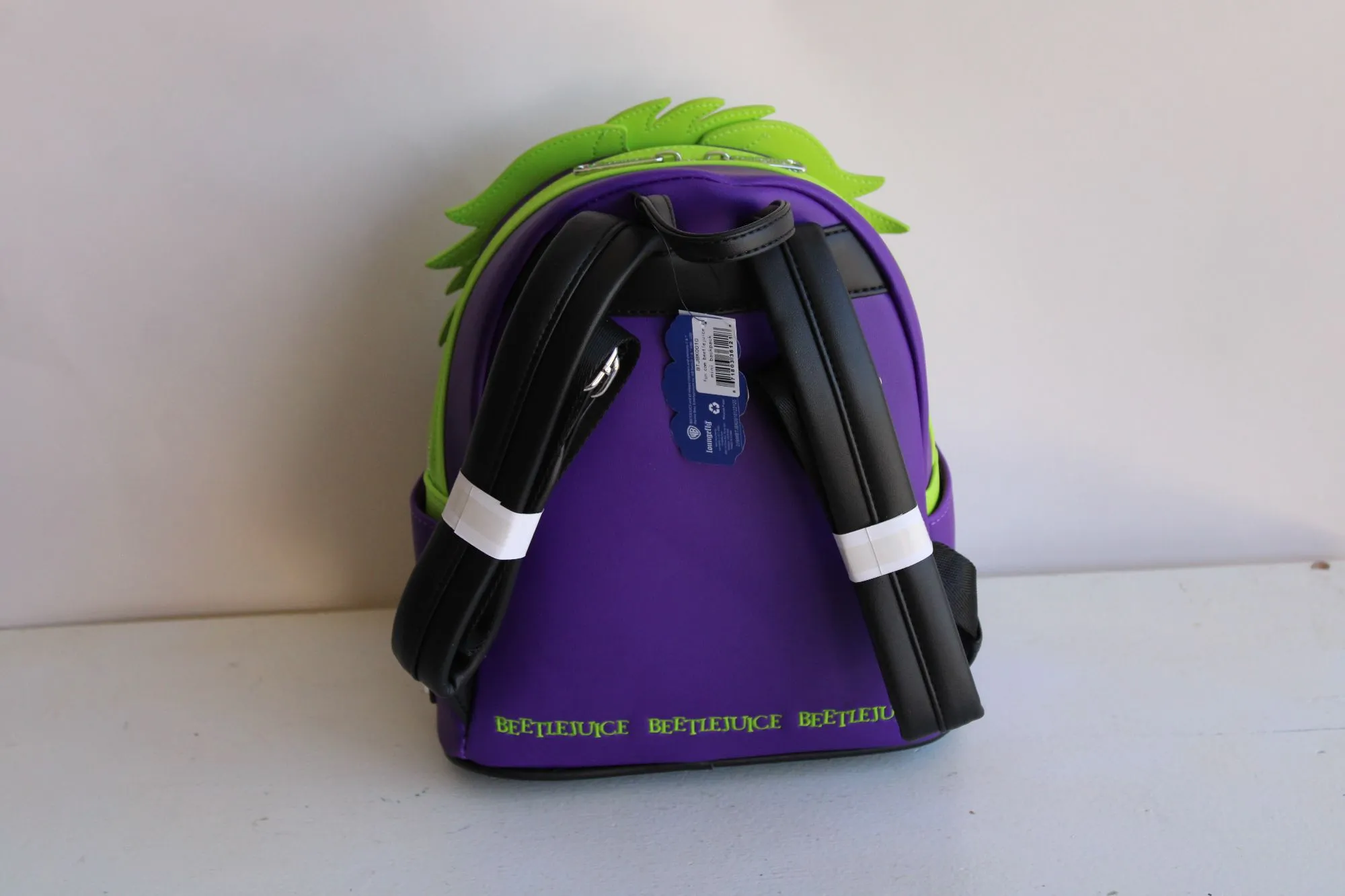 Loungefly Beetlejuice Backpack, New With Tags, Green and Purple, Pockets