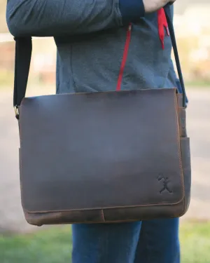 Mathewson Glove Leather Messenger Bag - Pine Tar Brown