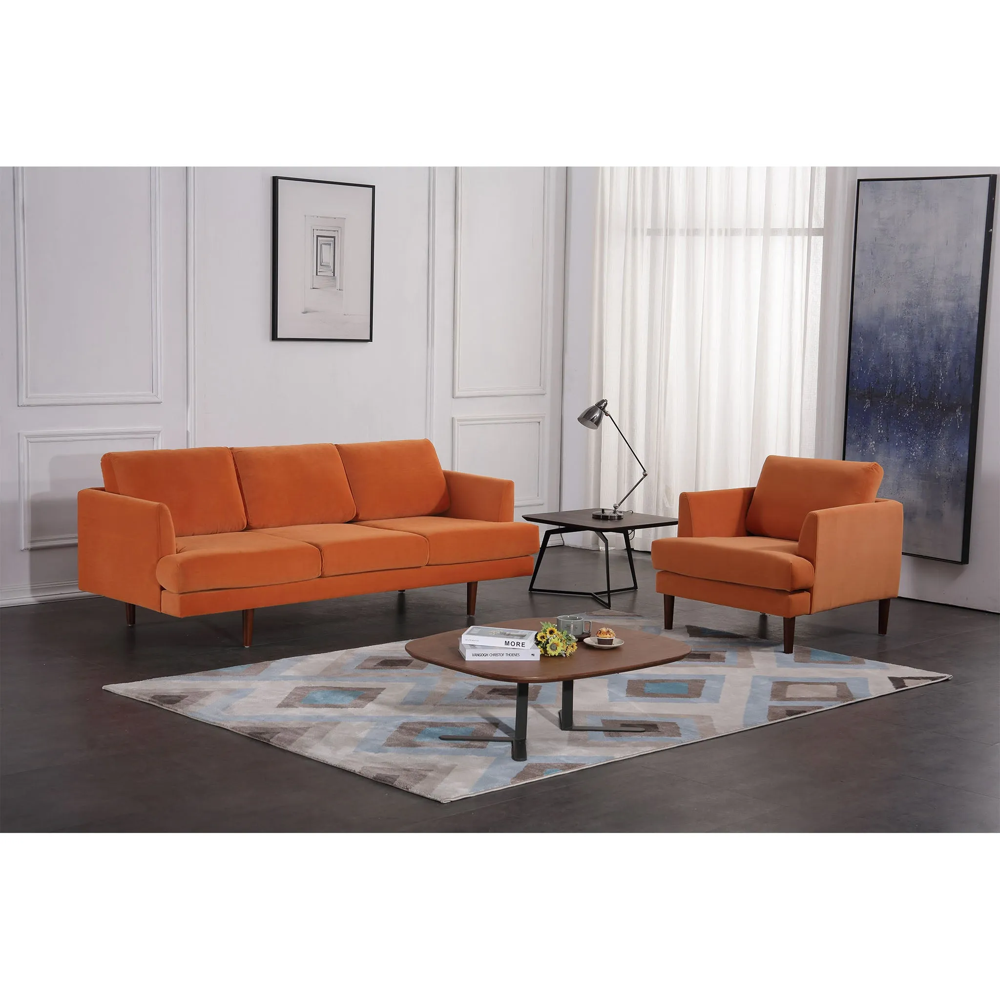 Minae Modern Contemporary Velvet Sofa