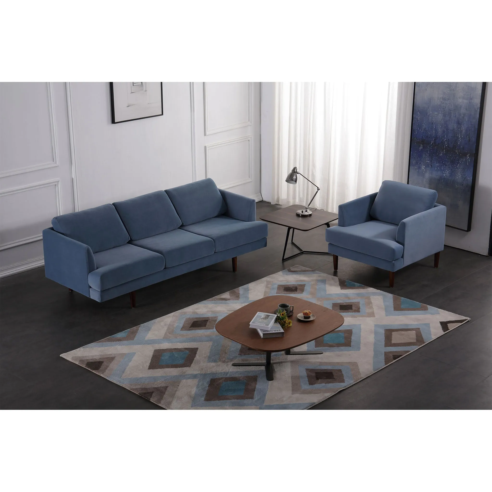 Minae Modern Contemporary Velvet Sofa