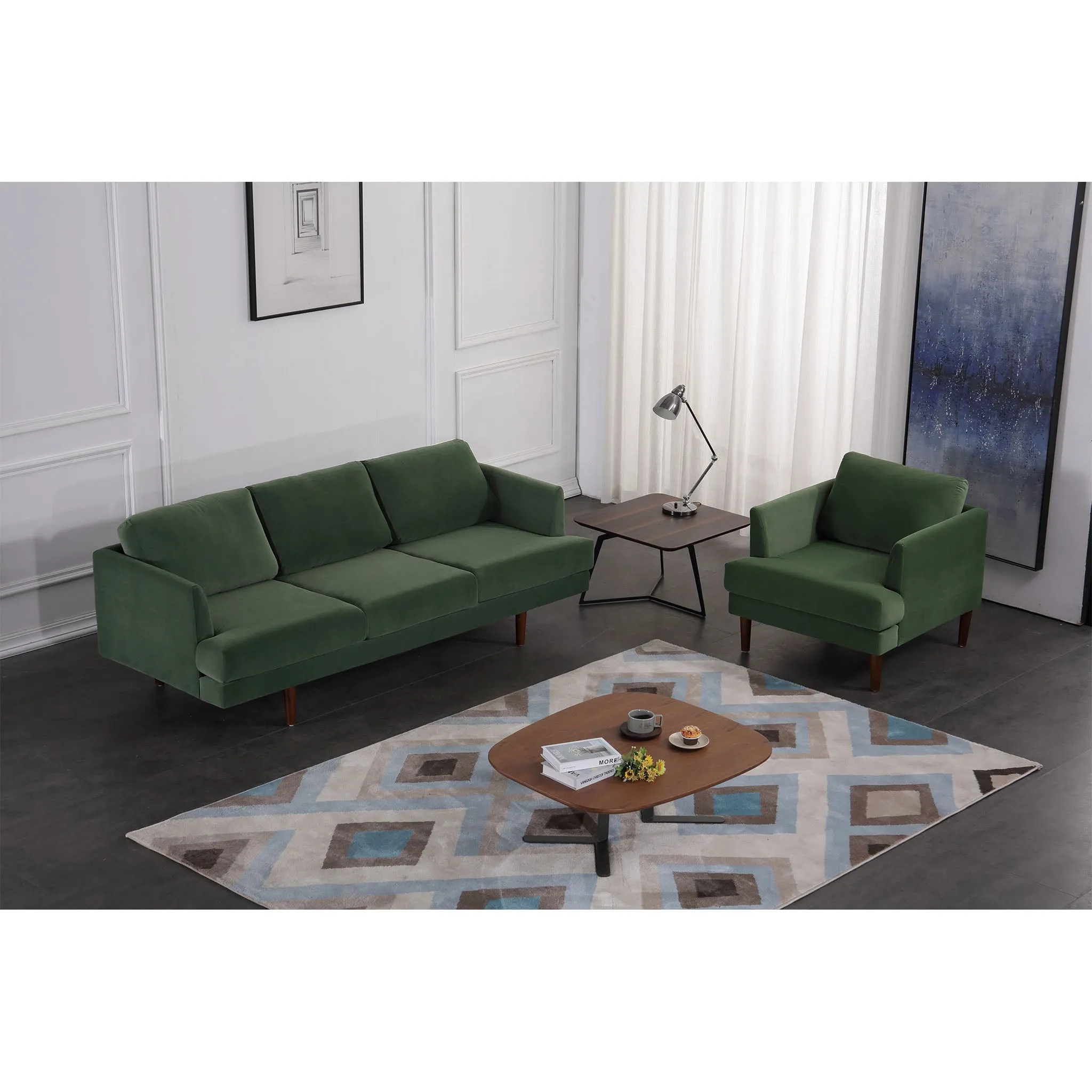 Minae Modern Contemporary Velvet Sofa