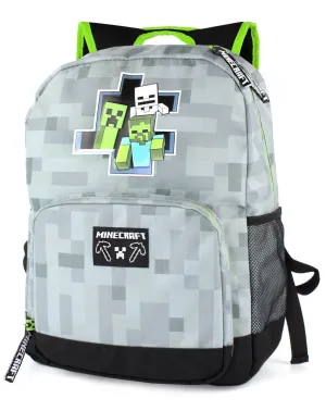 Minecraft Creeper Zombie Skeleton Breakthrough Backpack - Grey