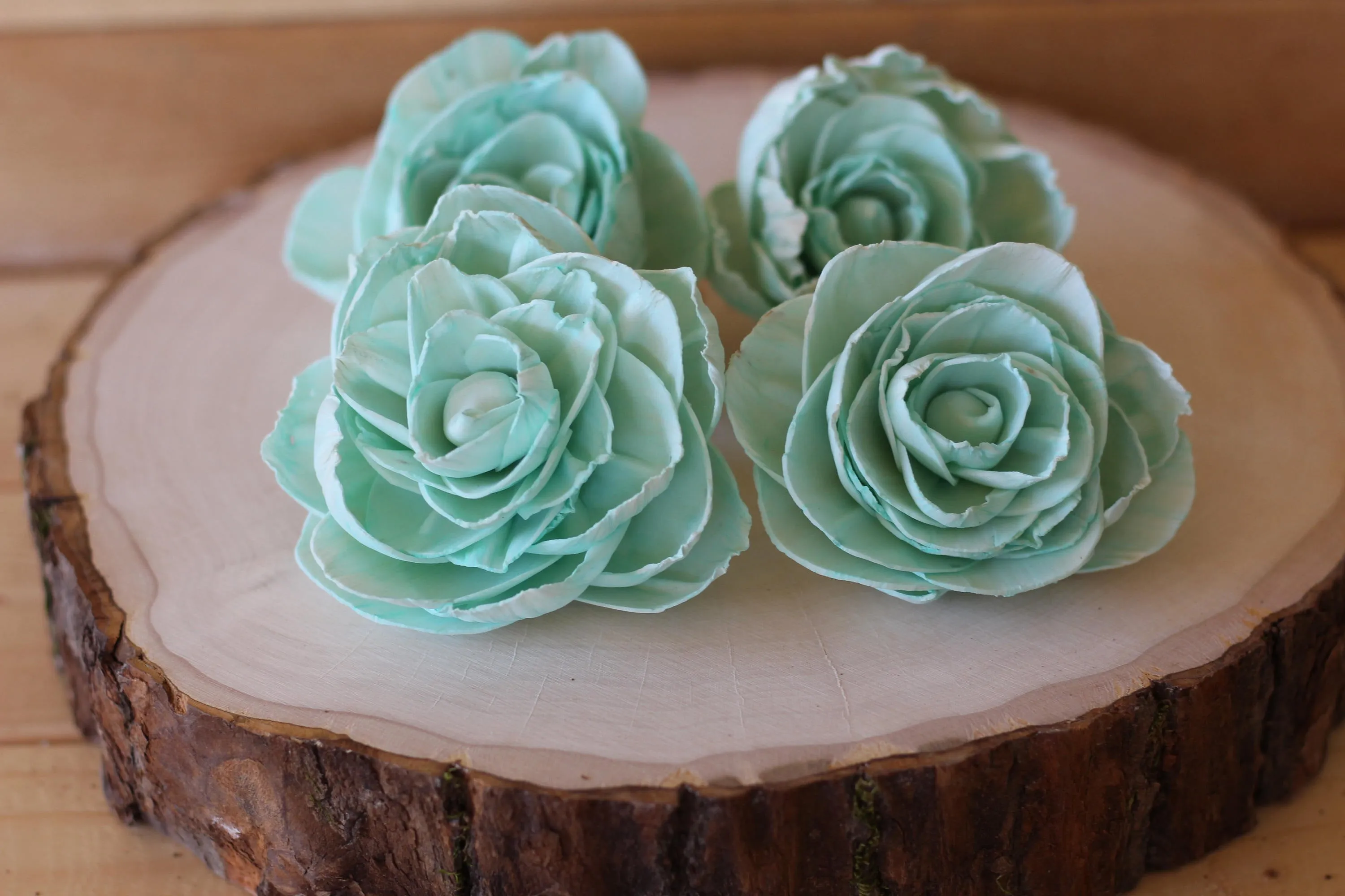 Mint  Sola Wood Peonies ( Set of 12 )