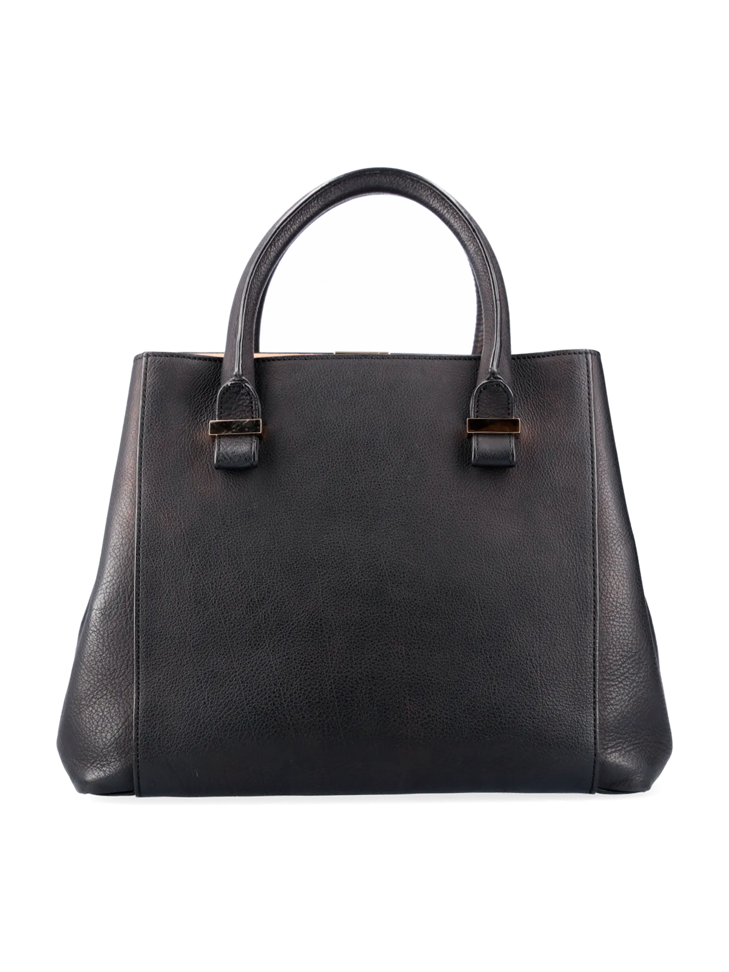 open-top leather tote bag