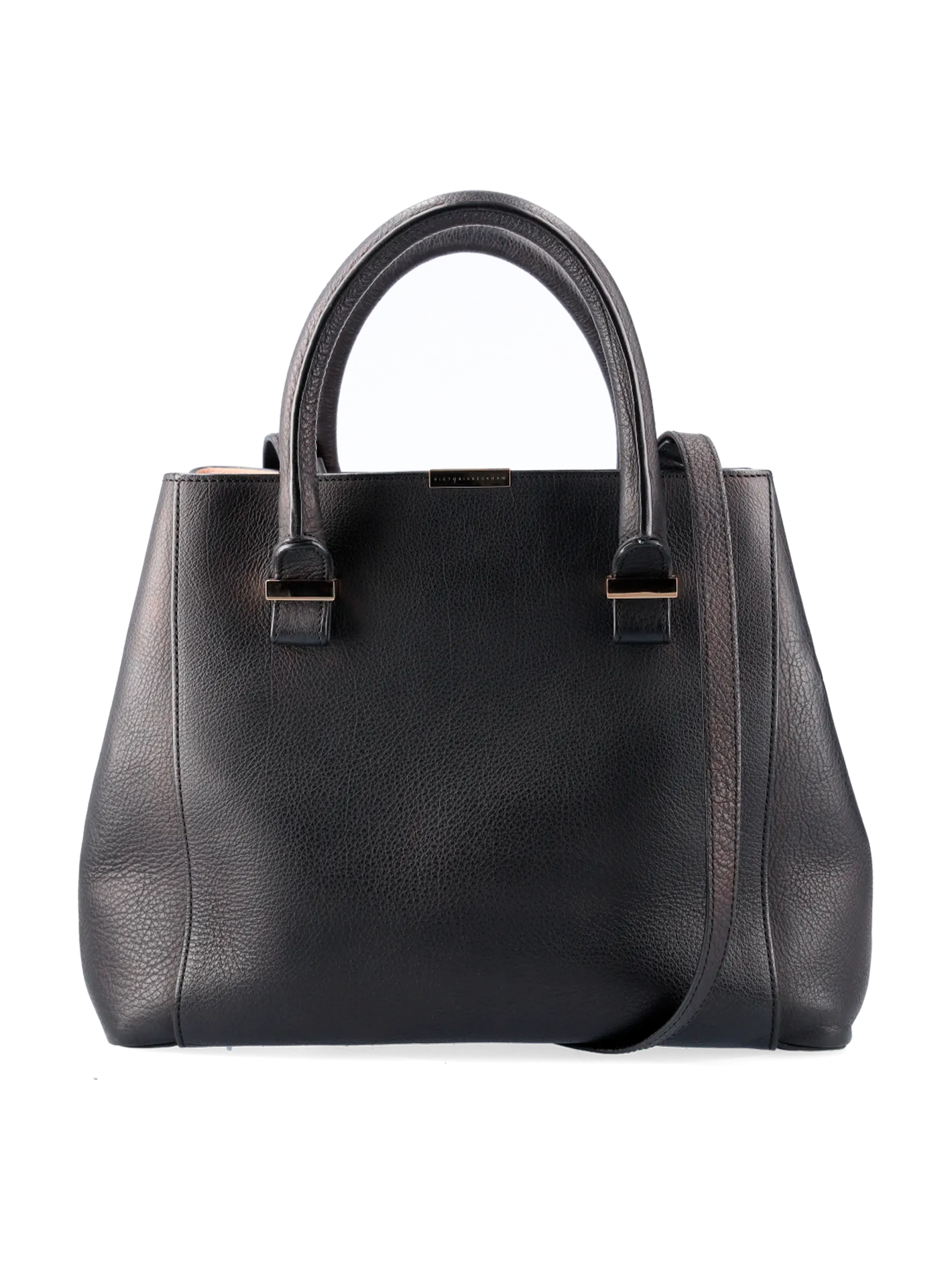 open-top leather tote bag