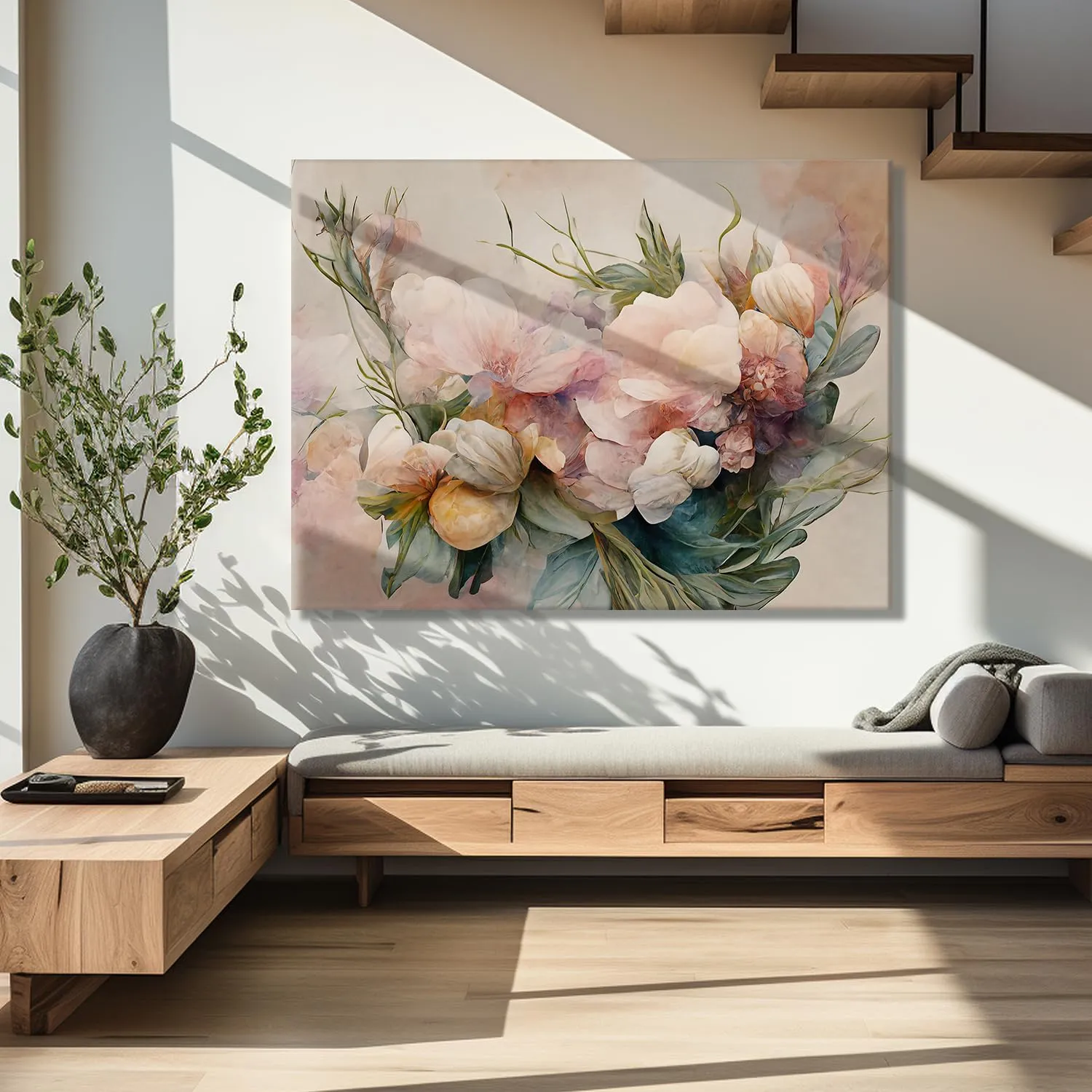 PAPER PLANE DESIGN Canvas Floral Wall Art: A Symphony of Nature's Elegance Wall Art Large Size Canvas Framed Paintings For Living Room Office,Caffe,Restaurant,Home Decor. (24 x 36 Inches, D)