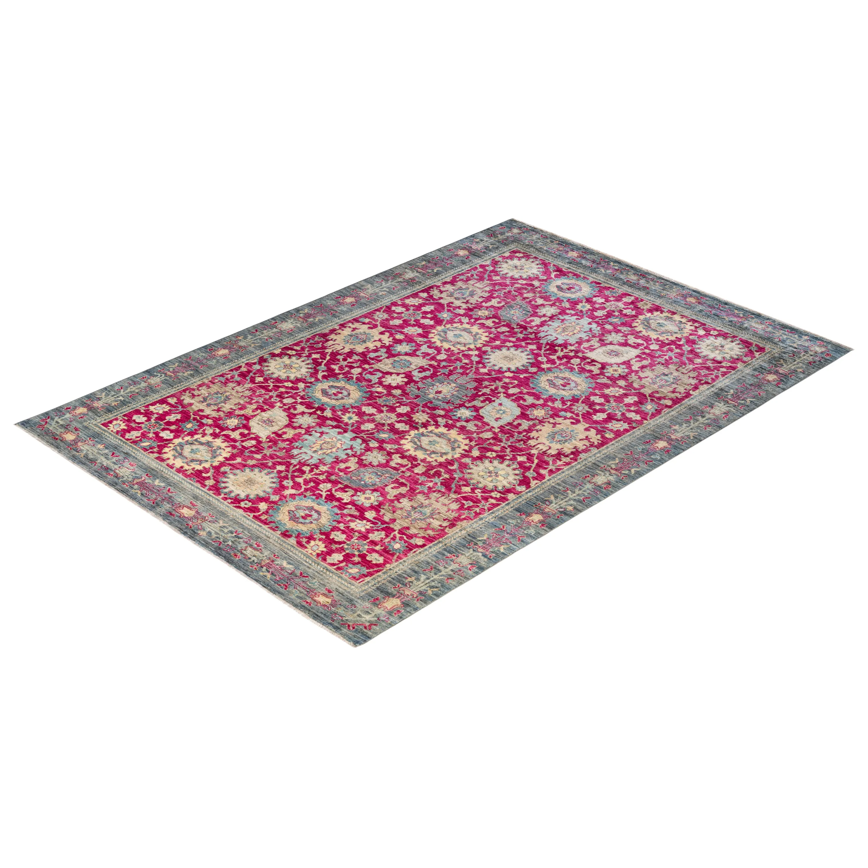 Pink Traditional Serapi Wool Rug - 6'8" x 9'4"