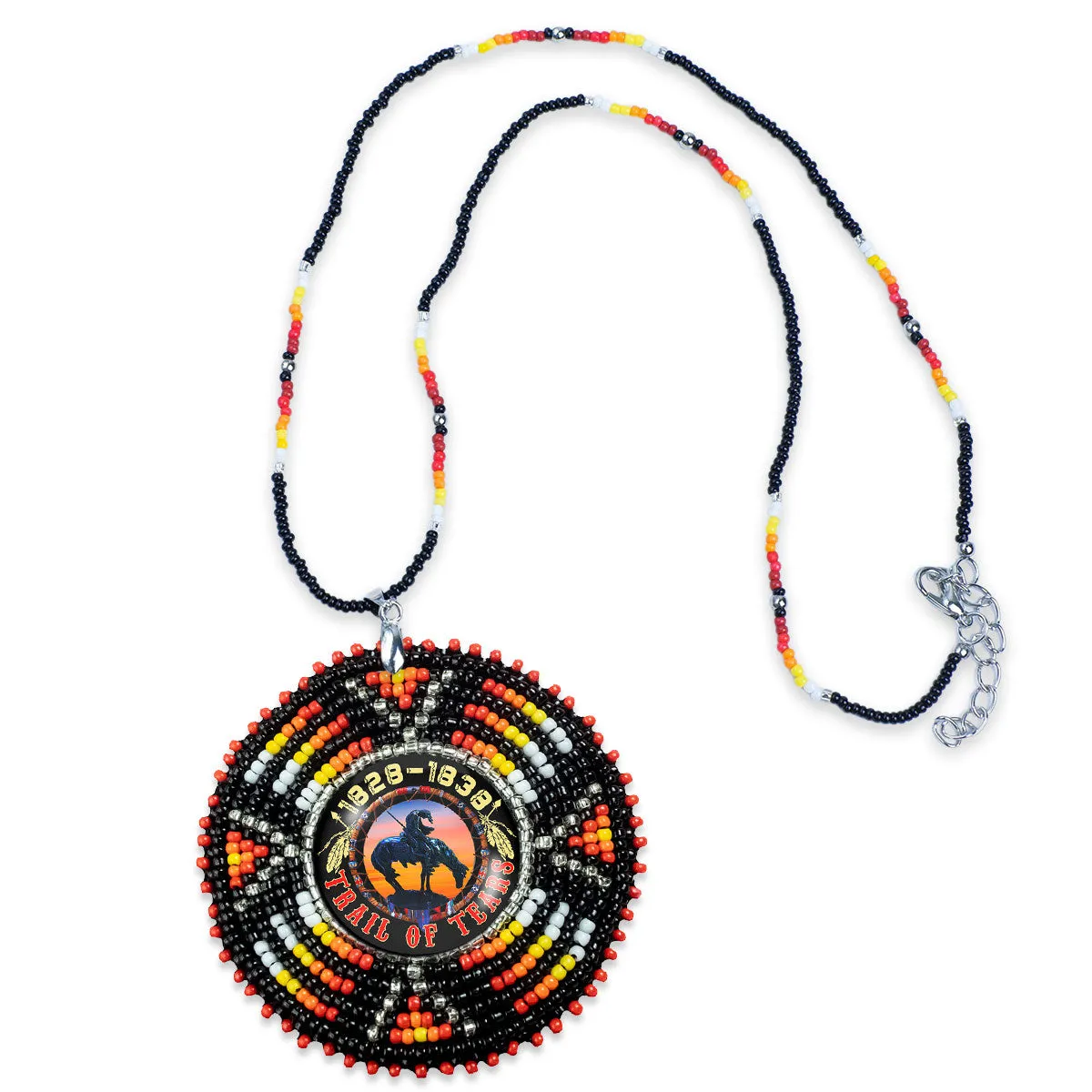 SALE 50% OFF - Trail of Tears Beaded Sunburst Handmade Beaded Wire Necklace PendantUnisex With Native American Style