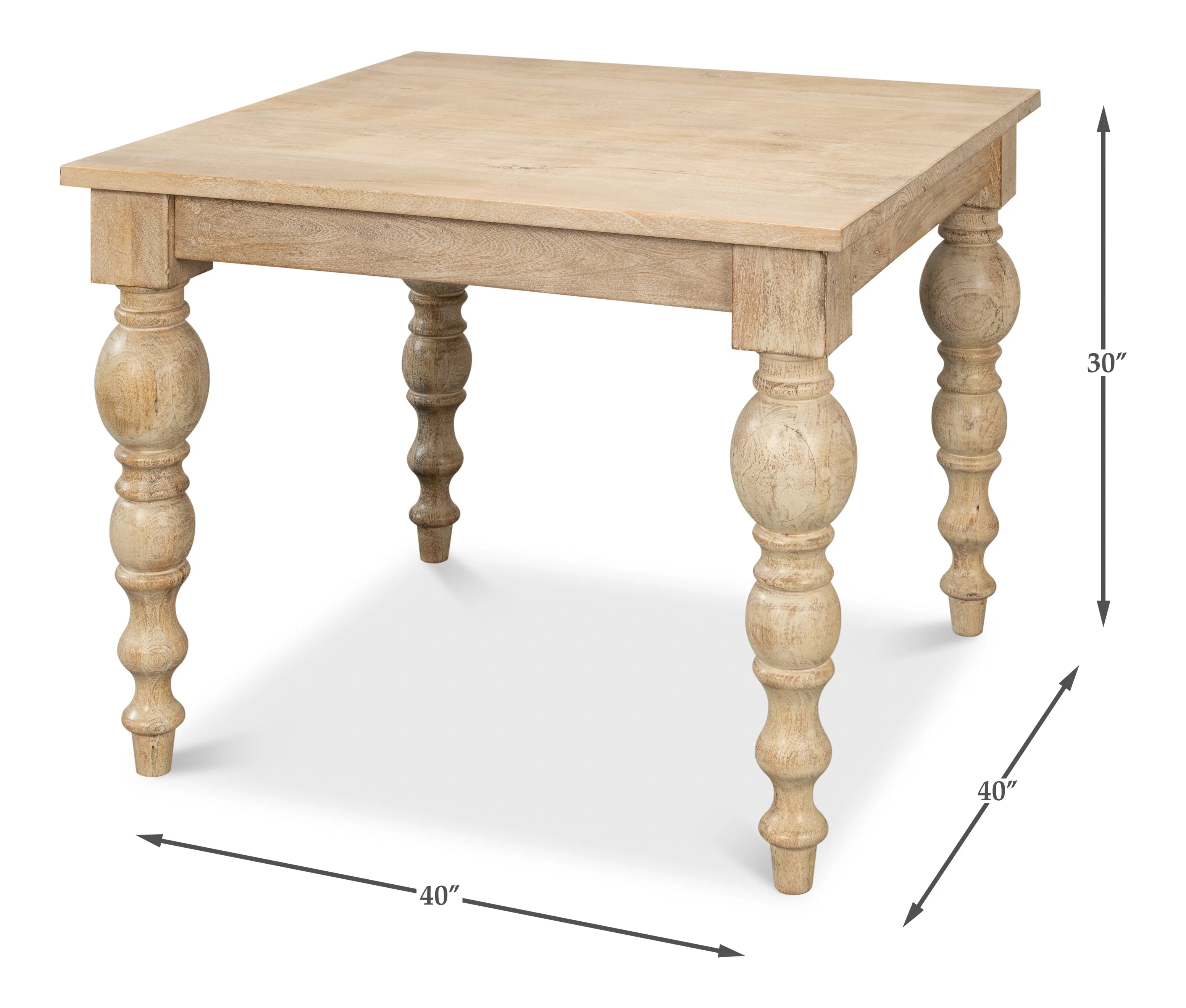 Sarreid - Jocelyn Dining Table  Square - NATURAL - Transitional