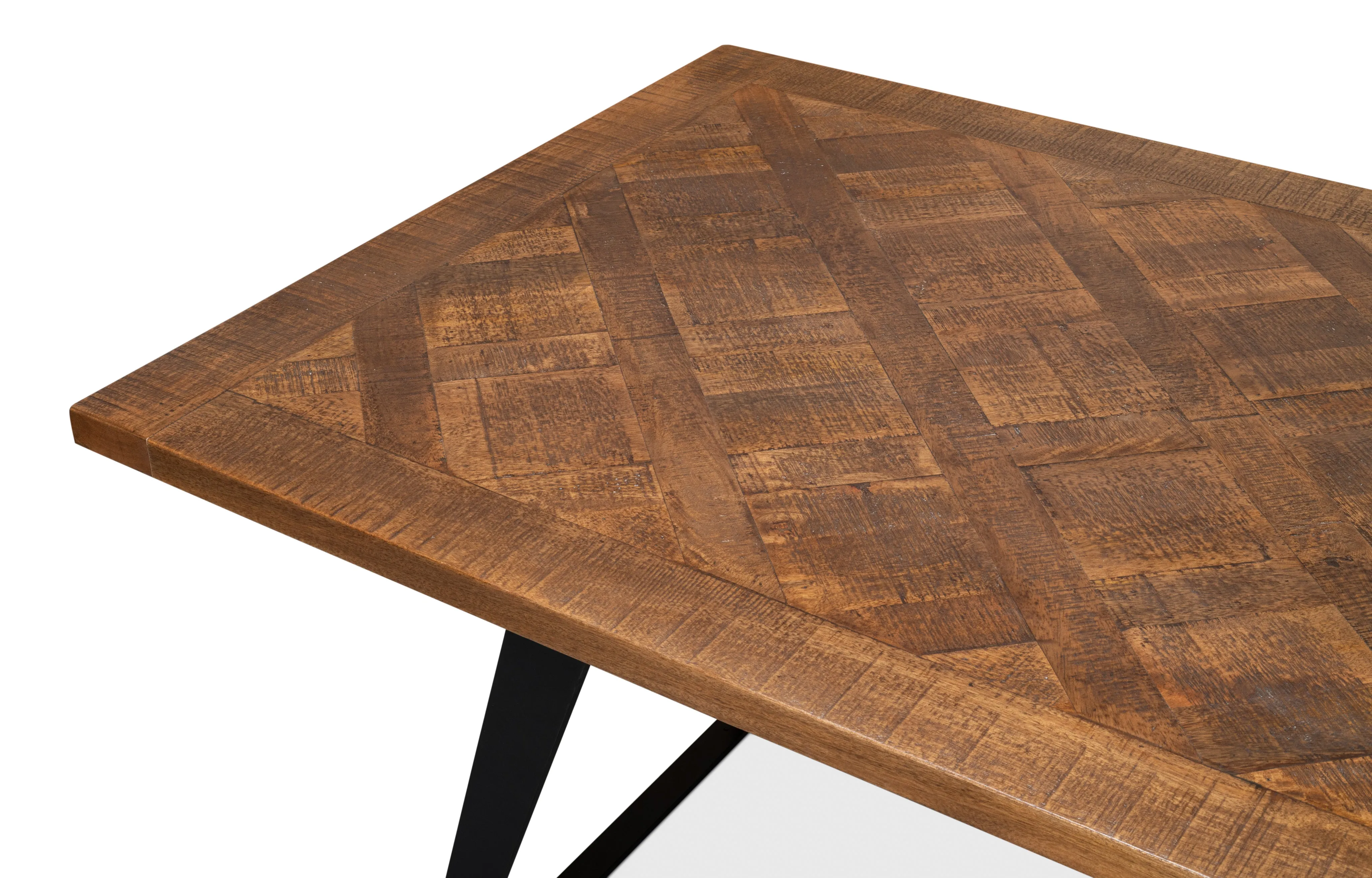 Sarreid - Paige Parquet Top Dining Table - Brown - Eclectic