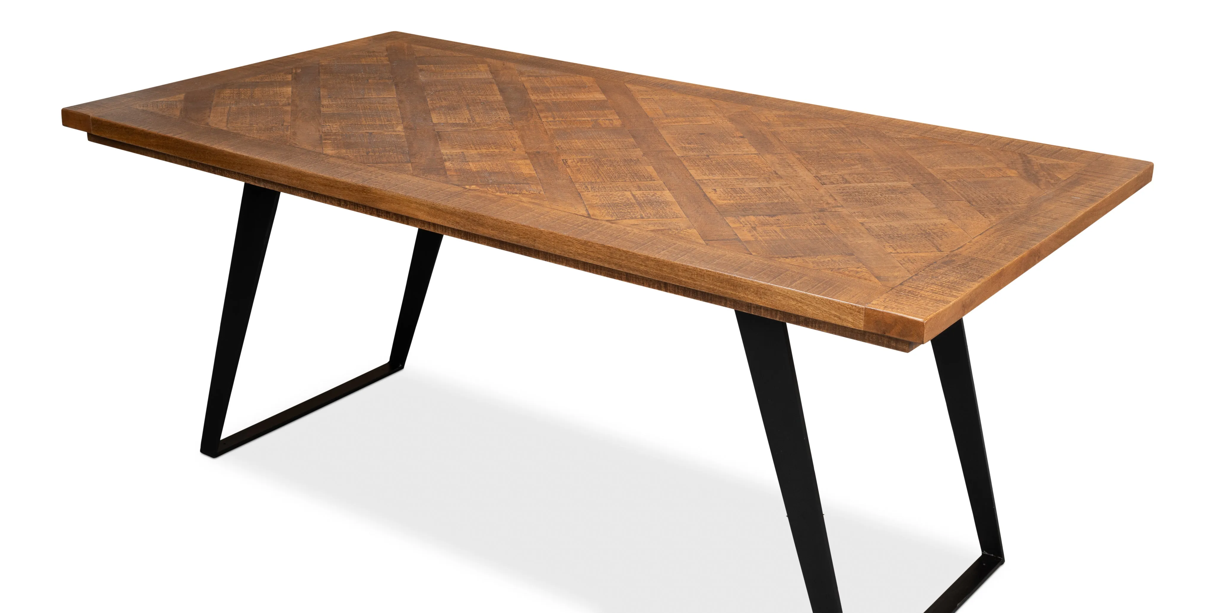 Sarreid - Paige Parquet Top Dining Table - Brown - Eclectic