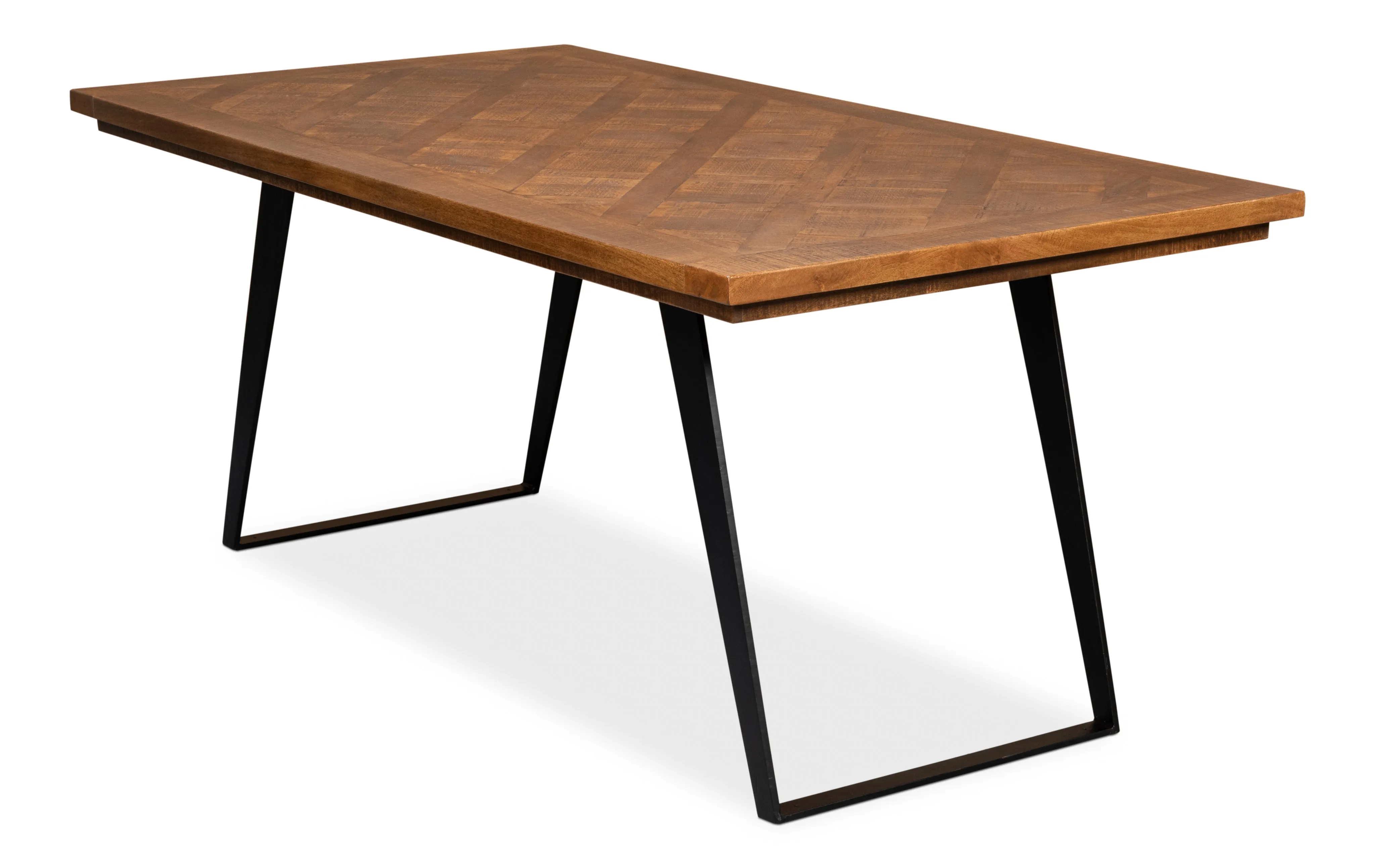 Sarreid - Paige Parquet Top Dining Table - Brown - Eclectic