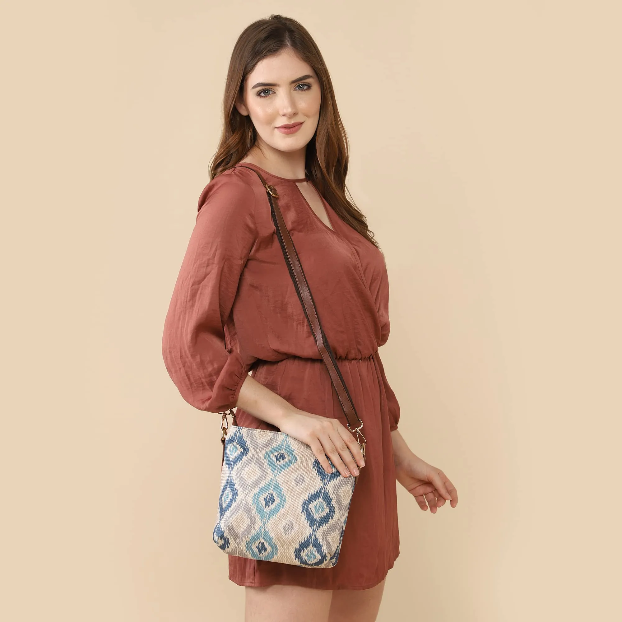 The Clownfish Aahna Polyester Crossbody Sling Bag for Women Casual Party Bag Purse with Adjustable Shoulder Strap.