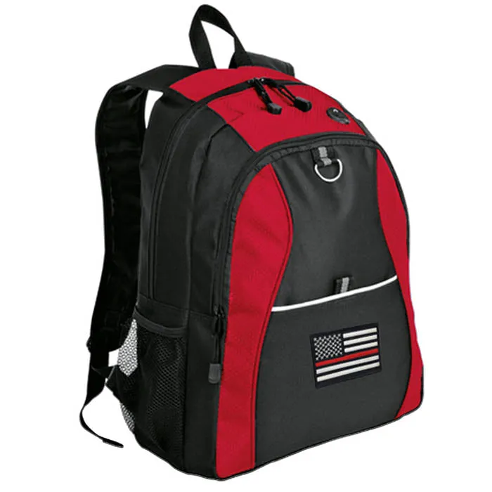 Thin Red Line American Flag Honeycomb Backpack