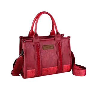 Wrangler Women's Croc Print Concealed Carry Burgundy Tote Crossbody